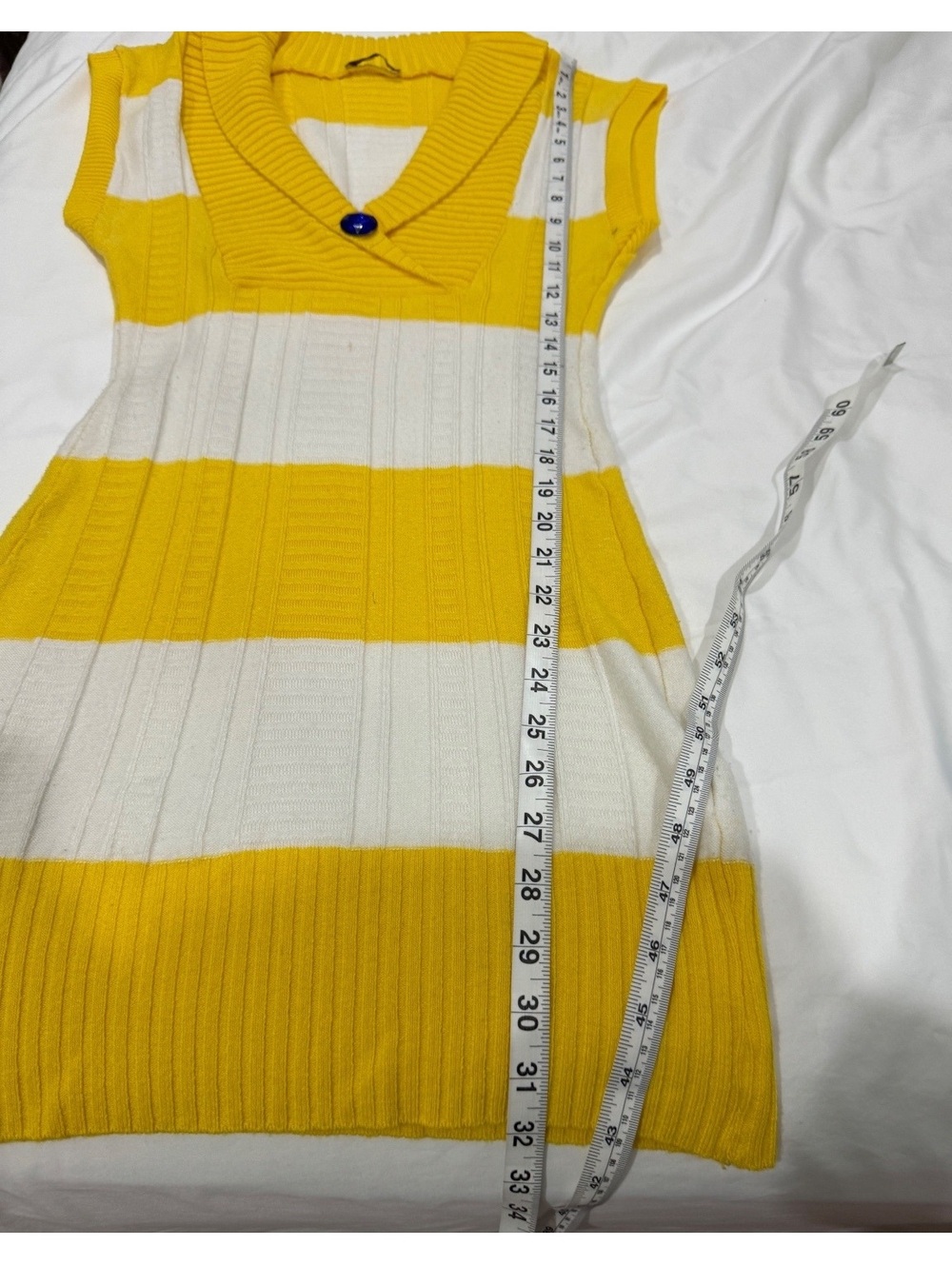 Lilly of the Vally Y2K Striped Ribbed Knit Mini Dress Sweater Vest Size Medium - Picture 8 of 9
